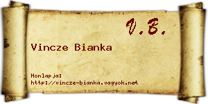 Vincze Bianka névjegykártya